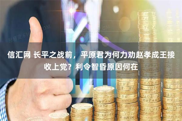 信汇网 长平之战前，平原君为何力劝赵孝成王接收上党？利令智昏原因何在
